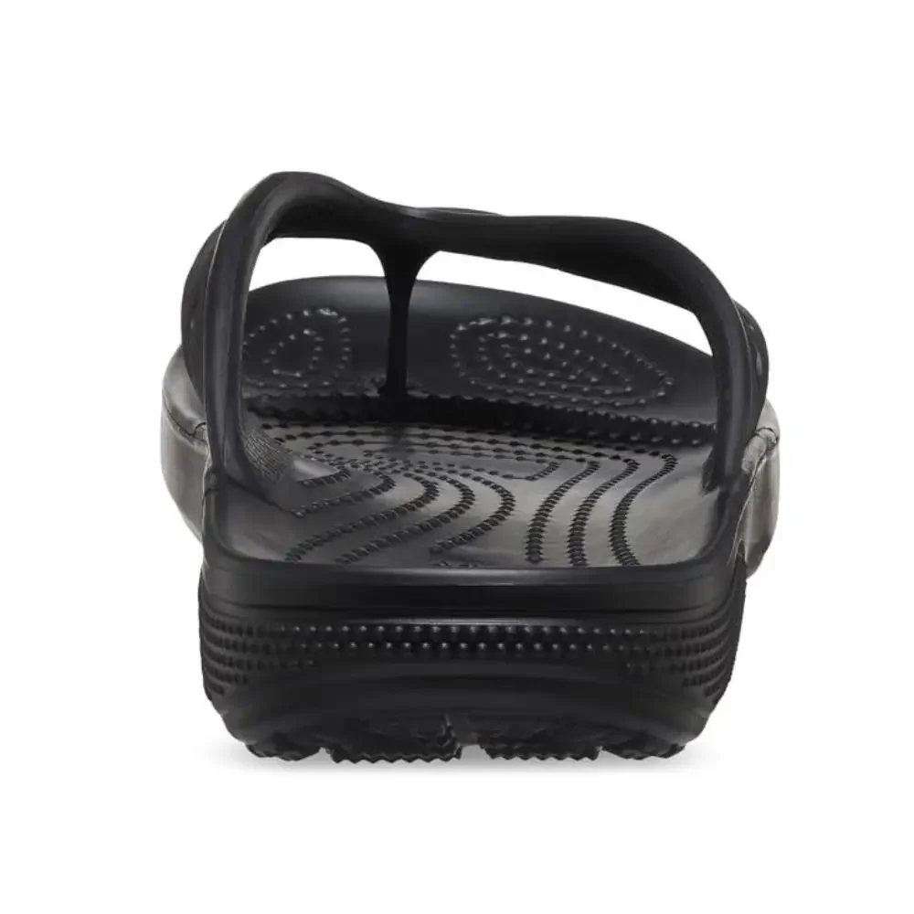 Crocs Via Flip Flop 210120 Unisex M9/W11 Black Slip On Thong Sandals GBO2879